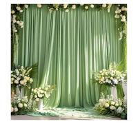 Sfondo per matrimonio, 15 x 20 cm, senza pieghe, in raso, bianco, tenda per matrimoni, feste di compleanno, sfondo fotografico, colore verde salvia, 150 x 300 cm