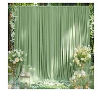 Sfondo per matrimonio, 15 x 20 cm, senza pieghe, in raso, bianco, tenda per matrimoni, feste di compleanno, fotografie, sfondo decorativo (verde salvia, 150 x 245 cm)
