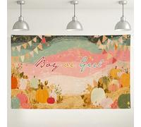Sfondo per rivelare il sesso del bambino, sfondo fotografico bohémien chic con zucca autunnale, decorazione per interni ed esterni, per feste autunnali, 180 x 109 cm
