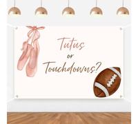 Sfondo per rivelare il sesso del calcio, Touchdown o tutù, decorazioni di genere, per ragazzi o ragazze, rugby, compleanno, per football americano, baby shower, accessori per cabina fotografica, 1,5 x