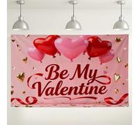 Sfondo per San Valentino con palloncini a forma di cuore, decorazioni romantiche per feste, per interni ed esterni, per eventi di celebrazione dell'amore, 180 x 109 cm