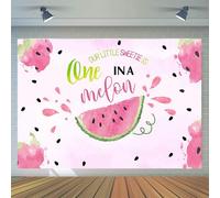 Sfondo personalizzato per compleanno a tema anguria 7x5 piedi, sfondo per il primo compleanno "One in a Melon", sfondo fotografico con frutta estiva