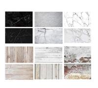 Sfondo piatto per fotografia, set da 6 pezzi, 54 x 84 cm, sfondo alimentare su entrambi i lati, per studio fotografico, gioielli, da tavolo, blogger, immagini, puntelli