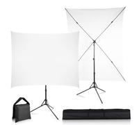 Sfondo pieghevole per fotografia, Kit supporto for sfondo fotografico verde e bianco da 5x6,5 piedi(White)
