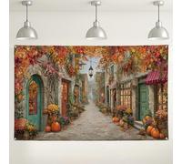 Sfondo rustico autunnale, decorazione autunnale vintage per il Ringraziamento, sfondo fotografico accogliente per feste ed eventi stagionali, 180 x 109 cm