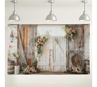 Sfondo rustico floreale da parete, decorazione vintage con piante floreali per feste, elegante sfondo per fotografia di interni ed esterni, per matrimoni ed eventi, 180 x 109 cm