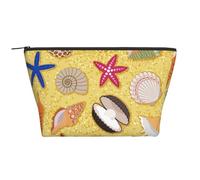 Sfondo Spiaggia Di Sabbia Con Conchiglie Di Mare, Borsa da toilette Borsa per trucco Borsa per cosmetici Borsa da toilette da viaggio portatile