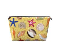 Sfondo Spiaggia Di Sabbia Con Conchiglie Di Mare, Borsa da toilette Borsa per trucco Borsa per cosmetici Borsa da toilette da viaggio portatile