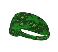 Sfondo st patrick's day glitter stampato elastico sport fascia compatibile casco, per escursioni all'aperto, ciclismo, corsa, allenamento
