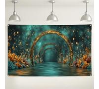 Sfondo subacqueo con barriera corallina, decorazioni per feste con scena oceanica da sogno, sfondo fantasy per fotografie, eventi a tema subacqueo e feste di compleanno, 180 x 109 cm
