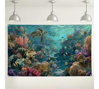 Sfondo subacqueo della barriera corallina, decorazioni colorate per feste con scene oceaniche, sfondo fotografico per compleanni, eventi estivi sulla spiaggia, 180 x 109 cm