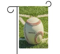 Sfondo verde campo da baseball bandiera giardino casa prato cartello di benvenuto banner doppio lato piccole bandiere personalizzate per piscina, cortile, decorazione da parete per la casa, 32 x 47 cm