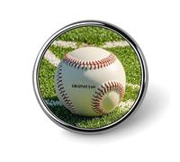 Sfondo verde campo da baseball rotondo distintivo personalizzato in metallo spilla da bavero distintivo adatto per abbigliamento borse cappello spilla stampata umoristica distintivo decorazioni per