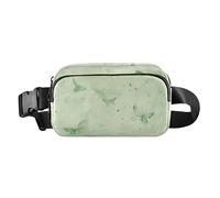 Sfondo verde chiaro con un sacco di piccole farfalle su di esso alla moda borsa a tracolla marsupio per uomo donna impermeabile marsupio da corsa con cinghia regolabile per allenamento, Sfondo verde