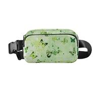 Sfondo verde chiaro con un sacco di piccole farfalle su di esso Marsupio alla moda per donne uomini borsa a tracolla multiuso antifurto marsupio con cinghia regolabile per, Sfondo verde chiaro con un