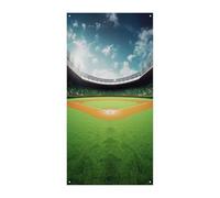 Sfondo verde con campo da baseball copertine per porta d'ingresso banner di benvenuto grande divertente sfondo banner decorazioni per appendere interni ed esterni e buoni regali di primavera per gli