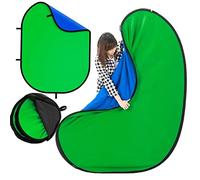 Sfondo verde con schermo blu, verde, double face, pieghevole, con borsa per il trasporto, sfondo verde portatile per lo streaming di webcam (blu e verde, 120 x 150 cm)