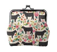 Sfondo verde Panda Stampato Coin Purse Per Le Donne Del Raccoglitore Del Sacchetto Del Raccoglitore Dell'unità di elaborazione Del Sacchetto D, Santuario della fattoria bovina, Taglia unica, Vintage
