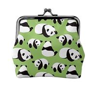 Sfondo verde Panda Stampato Coin Purse Per Le Donne Del Raccoglitore Del Sacchetto Del Raccoglitore Dell'unità di elaborazione Del Sacchetto D, Panda sfondo verde., Taglia unica, Vintage