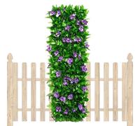 Sfondo verde - Paravento artificiale ed espandibile da giardino | Recinzione di siepi artificiale con foglie e viticci per privacy e decorazione | Pannelli da parete a foglie - Terrazza,