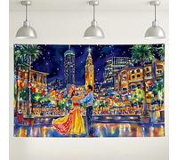 Sfondo vibrante per feste di danza, decorazione colorata per feste, sfondo romantico per fotografie, perfetto per matrimoni ed eventi culturali, 180 x 109 cm