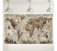 Sfondo vintage con mappa del mondo, decorazione nautica antica da appendere alla parete, sfondo fotografico da viaggio per feste, decorazioni rustiche per eventi, 180 x 109 cm