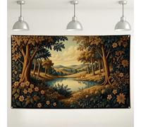 Sfondo vintage con paesaggio forestale, decorazione da appendere alla parete, sfondo fotografico rustico marrone per eventi, uso interno/esterno, 180 x 109 cm
