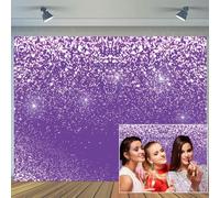 Sfondo viola argento 3 x 2,4 m viola glitter bokeh scintillante diamante donne ragazze compleanno tea party prom banner fotografia sfondo fotografico puntelli decorazione