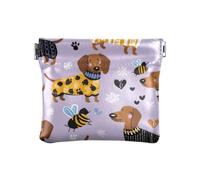 Sfondo viola modello cane spremere portamonete sacchetto portamonete porta monete in pelle PU mini portafoglio tasca portamonete per donne ragazze uomini