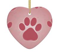 Sfondo zampa di gatto Ornamenti in ceramica a forma di cuore per decorazione della parete della casa, feste in giardino e decorazioni per albero