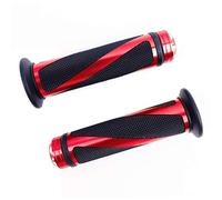 SFONIA 2pz Manopole Manubrio Moto Impugnatura 22MM 7/8" Gomma Antiscivolo Universale per Moto Scooter Quad Cruiser Off Road (Rosso)