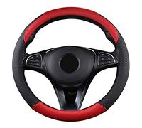 SFONIA Coprivolante Copri Sterzo per Auto Protezione Custodia Volante Cover in Pelle Artificiale Universale 37-38cm / 15" Antiscivolo Traspirante Durevole (Rosso)