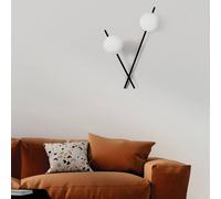 Sforzin Applique Mikado, vetro lattiginoso, 2 luci Sforzin