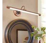 SFOXI LED Lampada Specchio Bagno Vintage Lampada Bagno Impermeabile Acrilico Paralume Trucco Make-up Base Armadietto Illuminazione,Marrone,8W/45.5CM