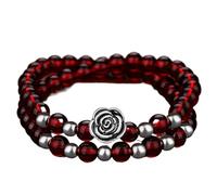 SFQEVHRZ Bracciale, Bracciale di bilanciamento con perline cristalli rossi e granati talismano for prosperità, denaro buona fortuna(2)