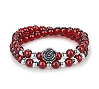 SFQEVHRZ Bracciale, Bracciale di bilanciamento con perline cristalli rossi e granati talismano for prosperità, denaro buona fortuna(9)