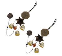 SFQEVHRZ Campane a Vento, Campane a Vento per Esterni， 1 Set di 2 Pendenti in Metallo Gossip in Stile Cinese