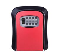 SFQEVHRZ Cassaforte portachiavi da parete, Cassaforte for chiave di sicurezza for montaggio a parete da esterno, con serratura a combinazione e copertura protezione esterna(Red)