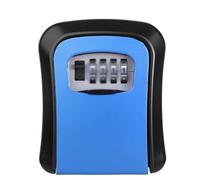 SFQEVHRZ Cassaforte portachiavi da parete, Cassaforte for chiave di sicurezza for montaggio a parete da esterno, con serratura a combinazione e copertura protezione esterna(Blue)