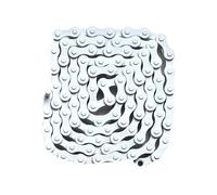 SFQEVHRZ Catene per Biciclette, Catena for Bicicletta da 94 sezioni, Singola velocità, in Acciaio al Carbonio, Colorata, Leggera, for Mountain Bike, da Strada, MTB.(White)