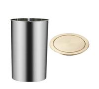 SFQEVHRZ Coperchio per pattumiera, Pattumiera con coperchio a ribalta da incasso sul piano di lavoro della cucina, scivolo for rifiuti nascosto rotondo e coperchio basculante incorporato(Titanium)