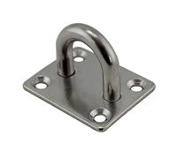 SFQEVHRZ Ganci da soffitto in acciaio inossidabile, Gancio con piastra ad occhiello quadrata in acciaio inossidabile 316 for uso marino e industriale, argento 5 mm