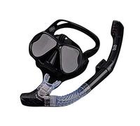 SFQEVHRZ Maschera da Immersione, Set boccaglio, Maschera antiappannamento in Vetro temperato panoramico Resistente agli Urti(Schwarz)