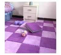 SFQEVHRZ Moquette a puzzle, 10 pezzi 30x30cm tappetini puzzle in schiuma di peluche piastrelle quadrate ad incastro tappeto morbido da gioco(Purple+pink)