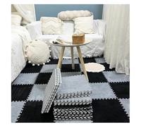 SFQEVHRZ Moquette a puzzle, 10 pezzi di soffici piastrelle for tappeti ad incastro con bordo, tappetini da gioco quadrati in morbida schiuma