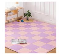 SFQEVHRZ Moquette a puzzle, Piastrelle for moquette ad incastro in peluche, 10 pezzi, 12x12 pollici, piastrelle for in schiuma con bordo, tappetini quadrati(Pink+purple)