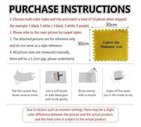 SFQEVHRZ Moquette a puzzle, Tappetino da pavimento in schiuma EVA a pelo lungo, tappeto ad incastro morbido for salotto, tappeti spessi e soffici for camera letto(Style L)