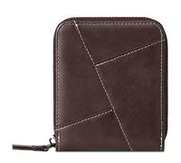 SFQEVHRZ Portafogli， Portafogli uomo， con blocco, 10 scomparti for carte, 1 scomparto for monete, 1 scomparto for contanti, porta carte da uomo in pelle PU(Bruin)