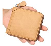 SFQEVHRZ Portafogli， Portafogli uomo， Portafogli Portafoglio bifold sottile da uomo, vera pelle a blocco sottile con tasca portamonete con zip, portafoglio a libro, portafogli minimalisti(Yellow)