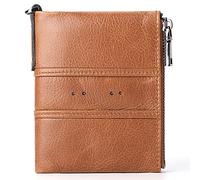 SFQEVHRZ Portafogli, Portafogli uomo, Portafoglio da uomo Porta carte di credito minimalista Porta carte sottile con piccola tasca for soldi in vera pelle con tasca porta monete con cerniera(Oranje)